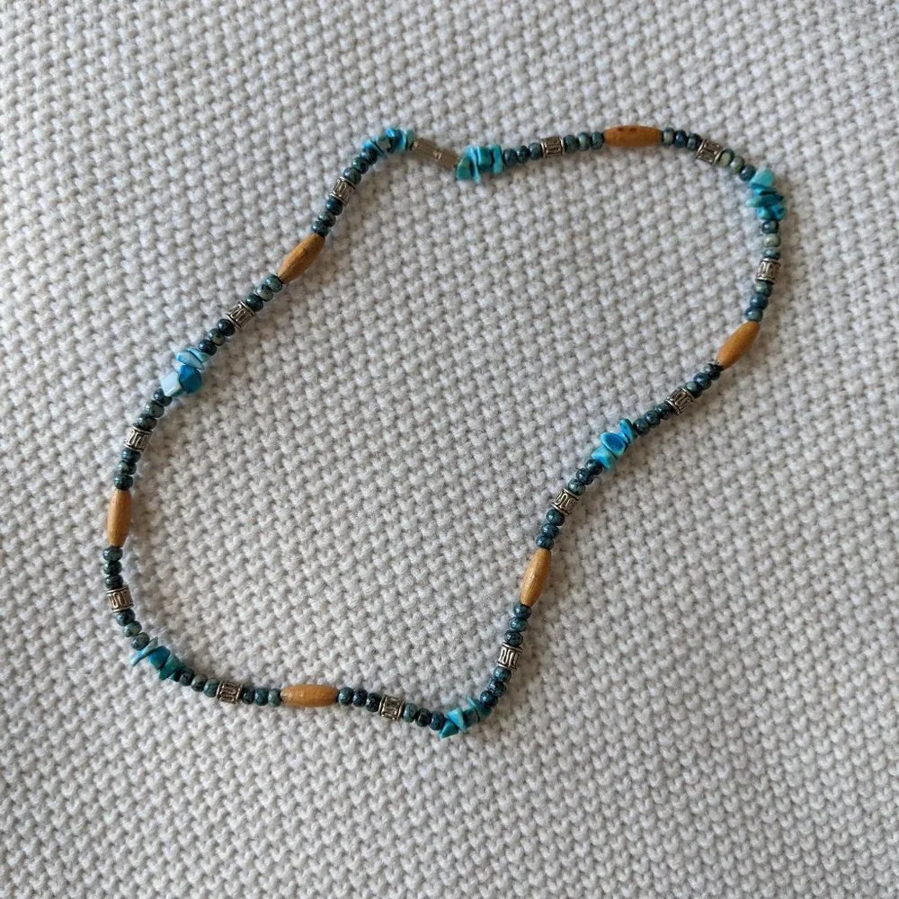 🛍️ BUNDLE ONLY | Island blue necklace and Earrings set